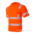 Chemise de sécurité à manches courtes à manches courtes à mèche à haute visibilité